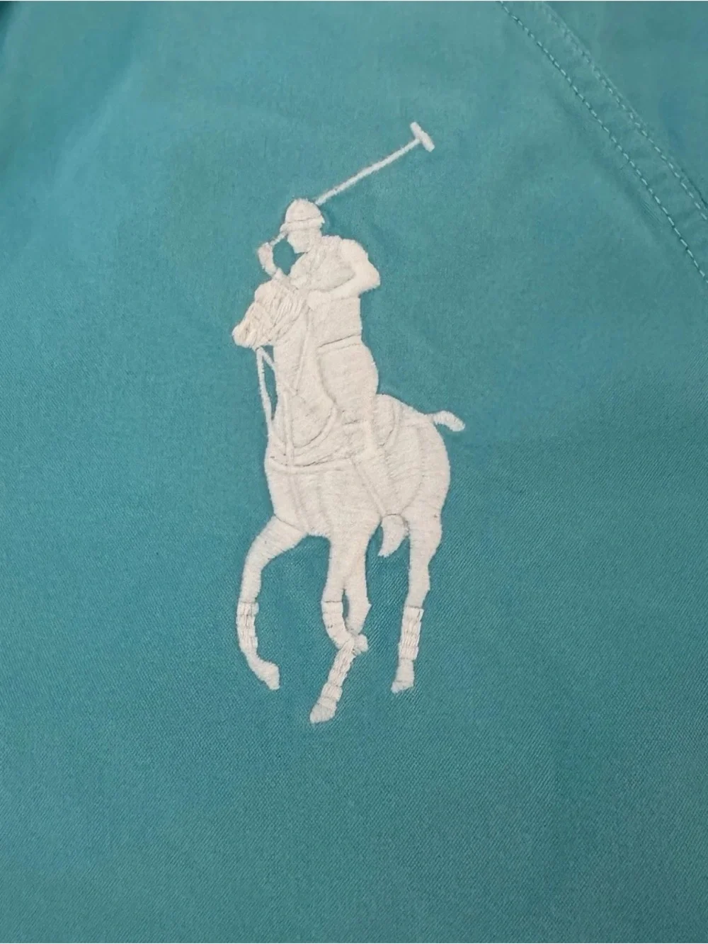 Polo Ralph Lauren Men Women Hooded Blue jacket Big Pony cotton blend Y2K Size L